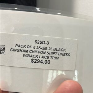 Judith March Black Gingham Chiffon Shift Dress